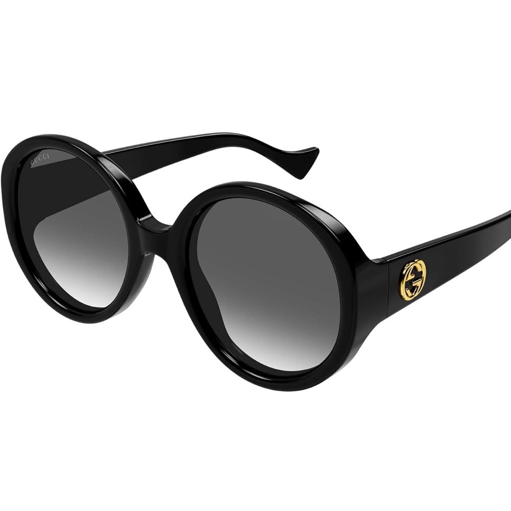 Gucci Black and Gold Round Sunglasses